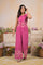 Pink Threadwork on Top & Pant Coord Set
