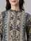 Grey Crepe Kalamkari Print Top