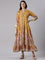 Mustard Muslin Long Anarkali Gown