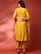 Mustard Silk embroidered three piece suit set