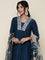 Muslin Midnight Blue embroidered Three piece suit set
