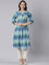 Blue cotton ikat printed kurta