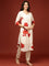 Cream Muslin Floral Printed Three Piece Set
