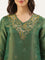 Green Tissue Printed Embroidery Three Piece Suit Set
