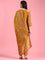 Mustard Tissue Printed Embroidery Three Piece Suit Set