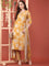 Mustard Dola Silk Floral Digital Print Three Piece Set