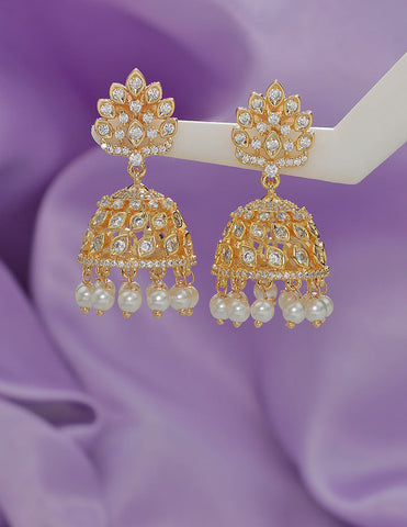 Designer Zirconia Floral Radiance Jhumka