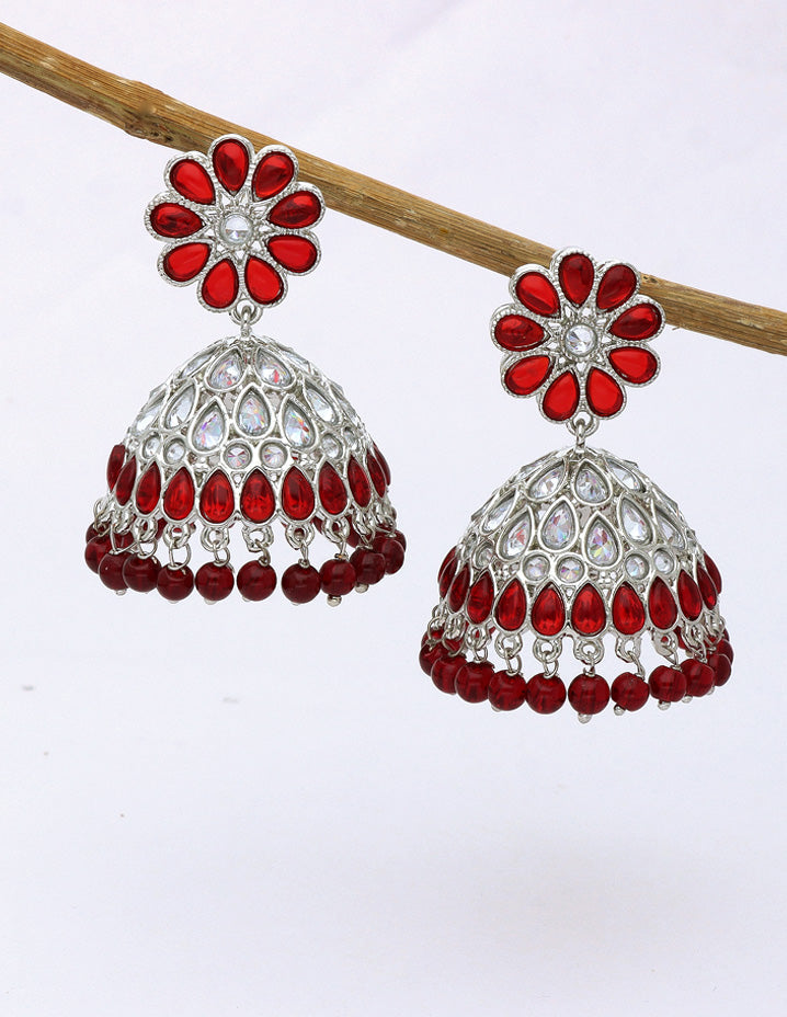 Designer Floral Jhumka Earrings