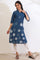 Blue Shibori Printed A-Line Pure Cotton Kurta