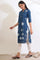 Blue Shibori Printed A-Line Pure Cotton Kurta