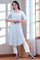 Blue Yarn Dyed Straight Cotton Flax Kurta