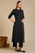 Black Yarn Dyed Striped Straight Kurta