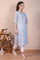 Blue Botanical Printed Pure Cotton Straight Kurta