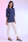 Blue Solid Straight Pure Cotton Kurti