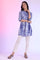 Blue Printed Straight Pure Cotton Kurti