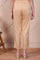 Beige Straight Fit Cotton Blend Slim Pants