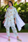 Blue Printed Straight Kurta with Palazzo & Dupatta Set
