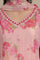 Apricot Pink Floral Printed Sheer Anarkali Kurta, Leggings and Dupatta Set