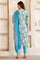 Blue Digital Printed Thread Embroidered Straight Modal Kurta, Palazzo and Dupatta Set