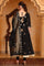 Black Metallic Embroidered Anarkali Jacquard Kurta, Tight and Dupatta Set