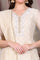 Beige Foil Printed Sequinned A-Line Kurta, Pant and Stole Set