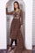 Brown Geometric Printed Zari Embroidered Georgette A-line Kurta, Leggings and Dupatta Set