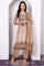 Beige Abstract Printed Beaded Cotton Straight Kurta, Palazzo and Dupatta Set