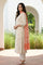 Off White Sequins Straight Kurta with Trousers and Dupatta Set