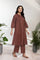 Brown Striped A-Line Cotton Kurta with Palazzo Set