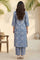 Blue Floral Printed Straight Kurta and Palazzo Set