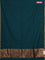 Bengal soft cotton saree green with plain body and zari woven piping border