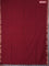 Bengal soft cotton saree maroon with plain body and zari woven border