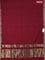 Bengal soft cotton saree maroon with plain body and zari woven border