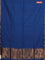 Bengal soft cotton saree cs blue with plain body and zari woven border