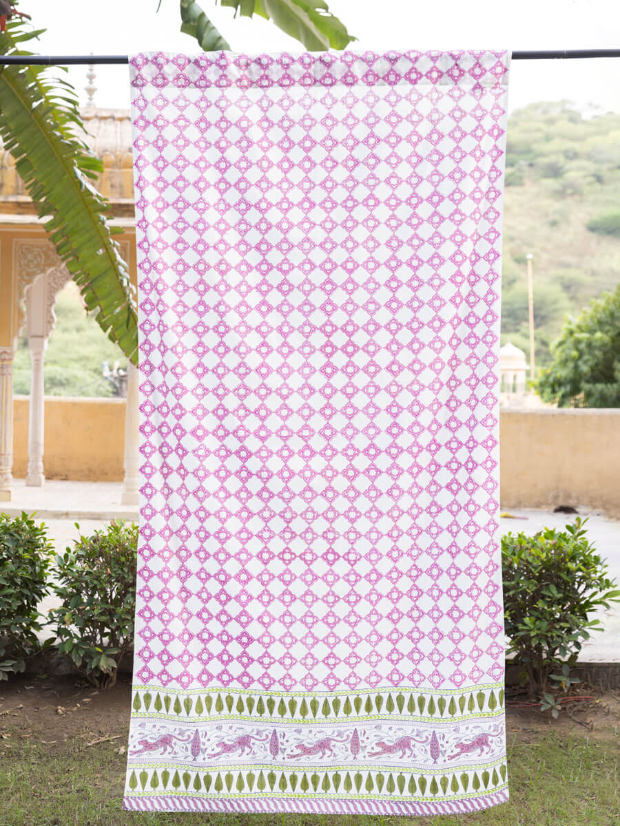 Alpana Hand Block Printed Cotton Curtain