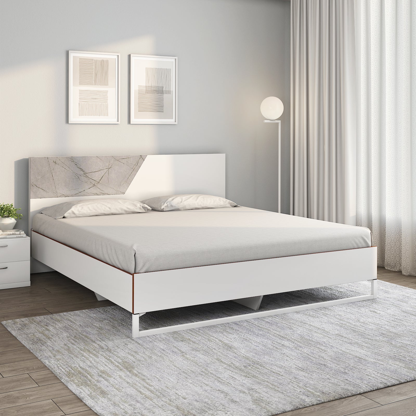 Asta Meta Bed (White)