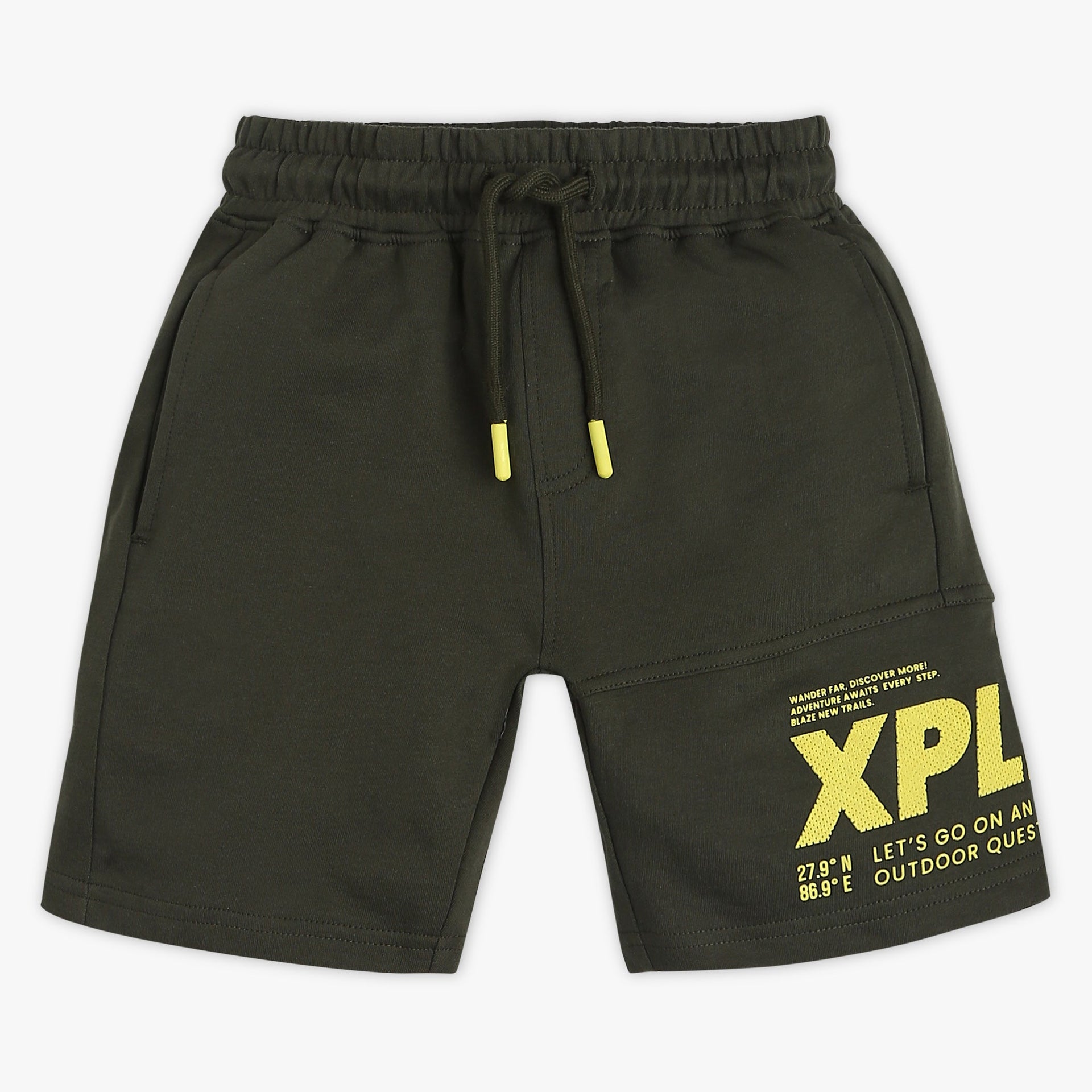 Boys Knee Length Solid Pop Shorts