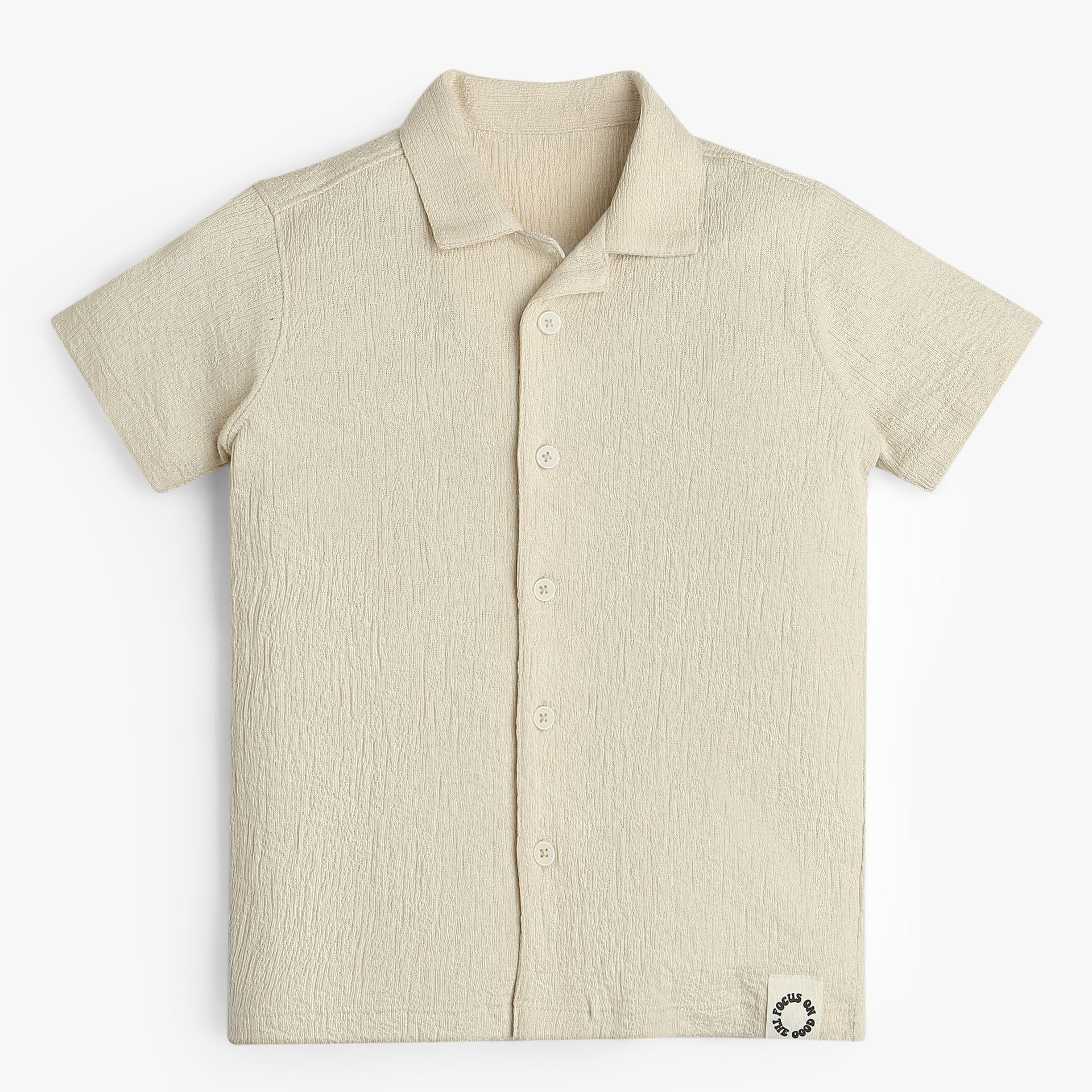Boys Knitted Half Sleeve Cuban Shirt