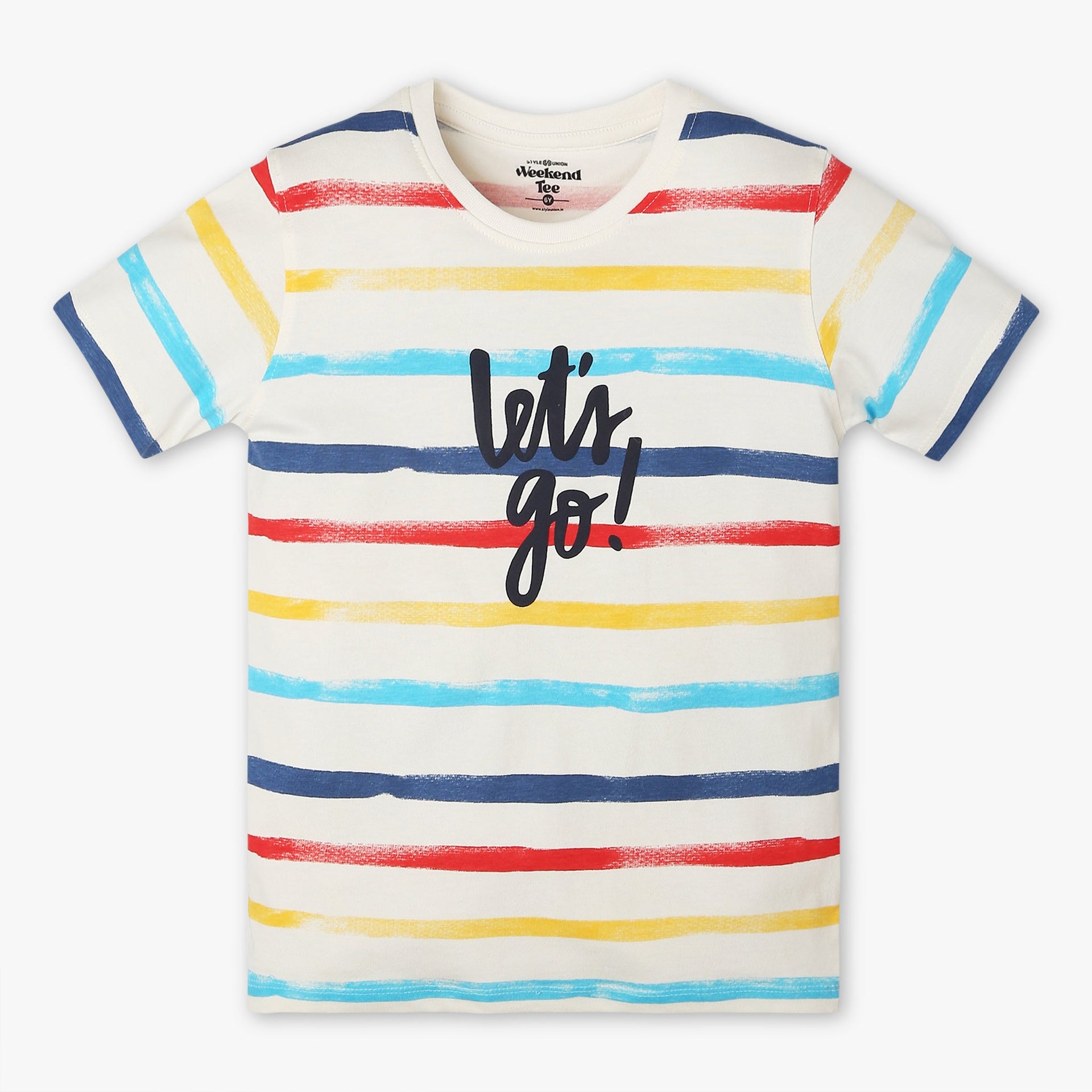 Boys Crew Neck Striped Skiddle Tie Dye T-Shirt