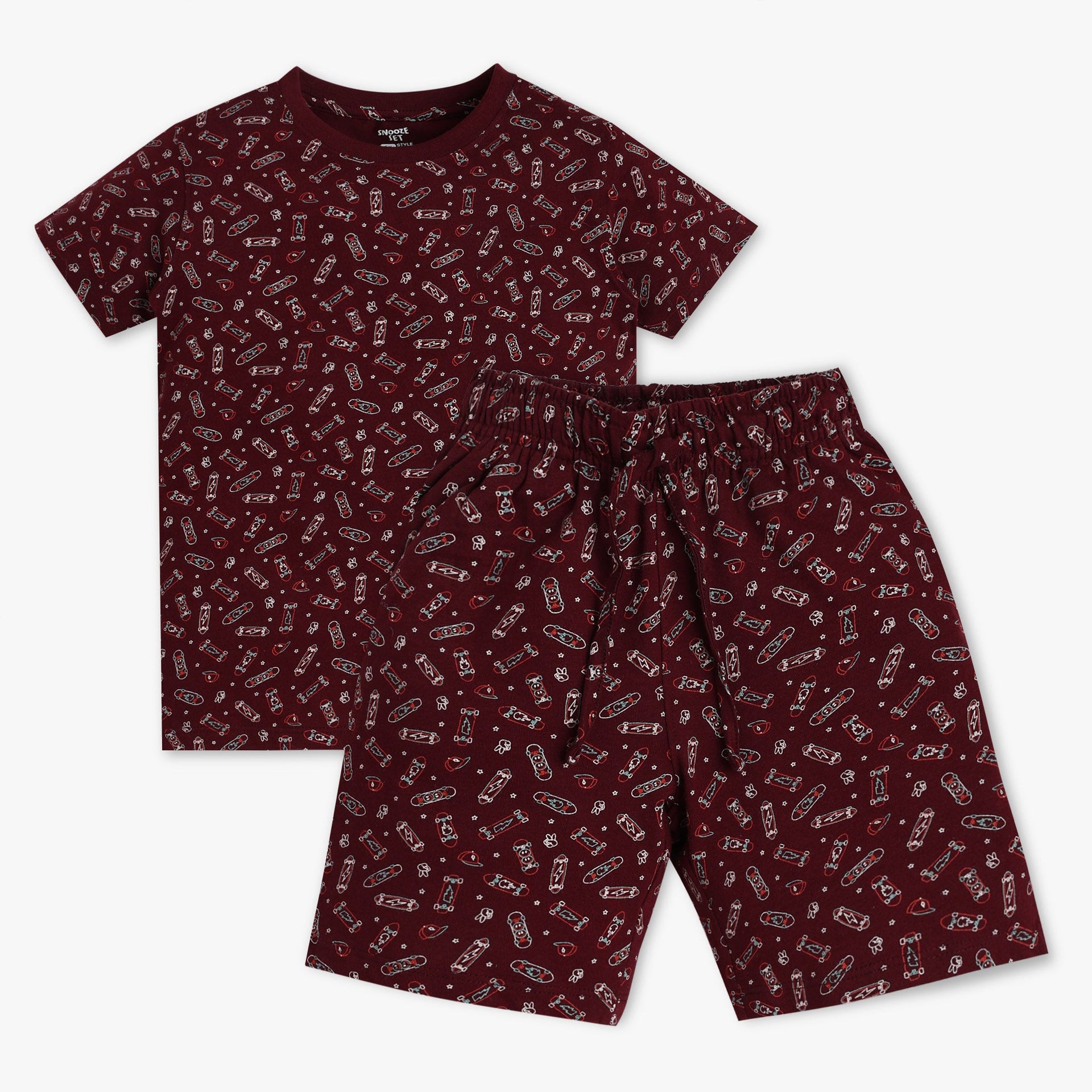 Boys All Over Print Sleepwear T-shirt with Short Set