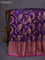 Banarasi handloom dupion silk saree deep violet and purple with allover thread & zari weaves and woven border