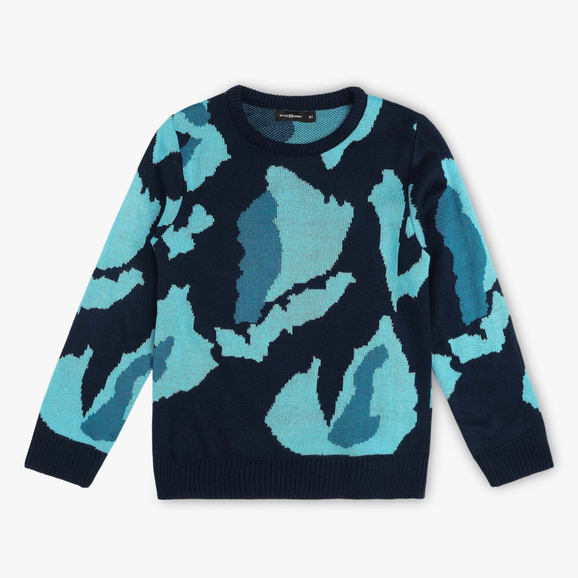 Boys Structured Crew Neck Sweater