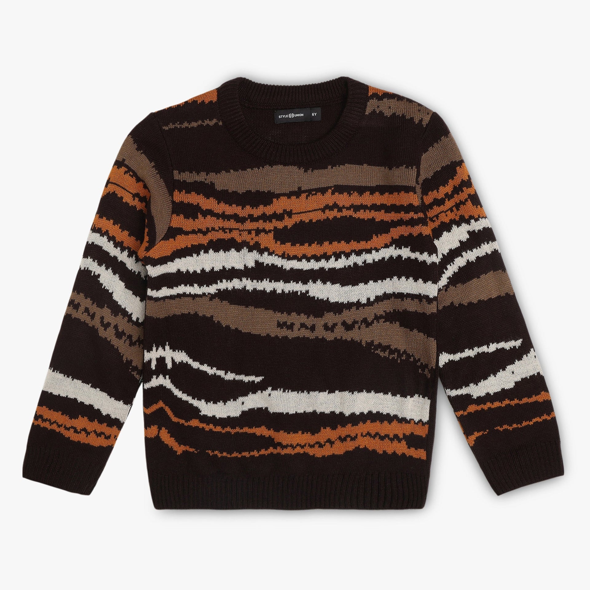 Boys Structured Crew Neck Sweater