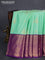 Bangalori silk saree pastel green and violet with zari woven buttas and long zari woven border