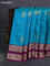 Bangalori silk saree teal blue and deep purple with zari woven buttas and zari woven border