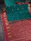 Bangalori silk saree teal blue and pink shade with zari woven buttas and rettapet zari woven border