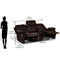 Carolina 3 Seater Sofa with 2 Manual Sofa Recliners- Brown