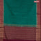 Banarasi semi matka saree teal green and dark magenta pink with plain body and antique zari border