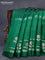 Chiniya silk saree green with allover zari weaves and zari woven simple border