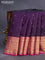 Pure kanchipuram silk saree wine shade and pink with zari woven buttas and long zari woven border